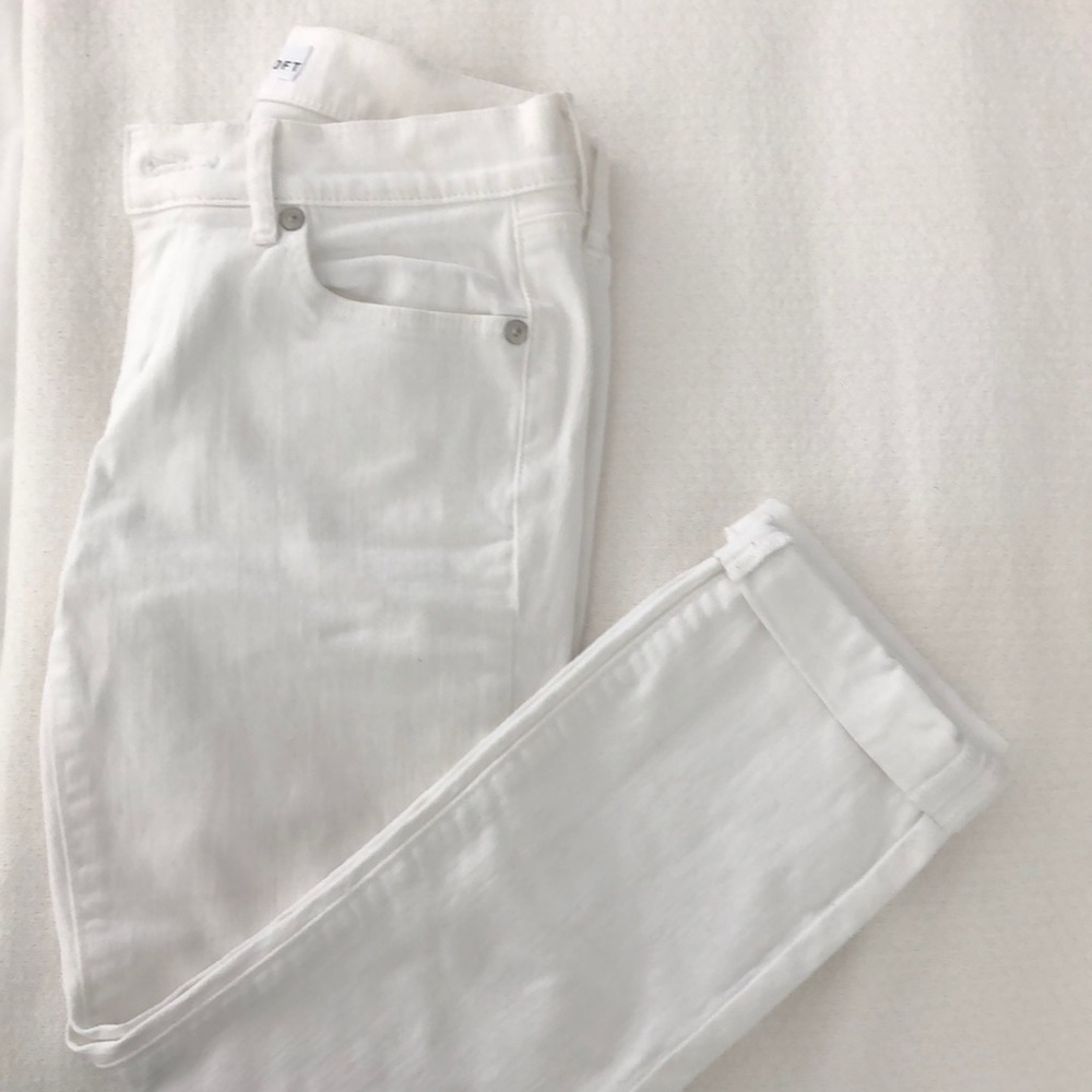 Ann Taylor Loft Modern Skinny Crop White Jeans